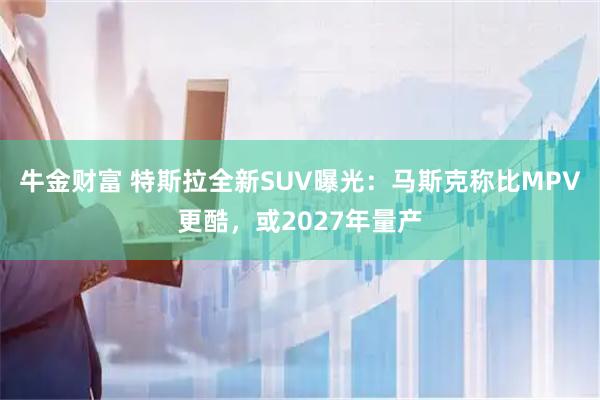 牛金财富 特斯拉全新SUV曝光：马斯克称比MPV更酷，或2027年量产