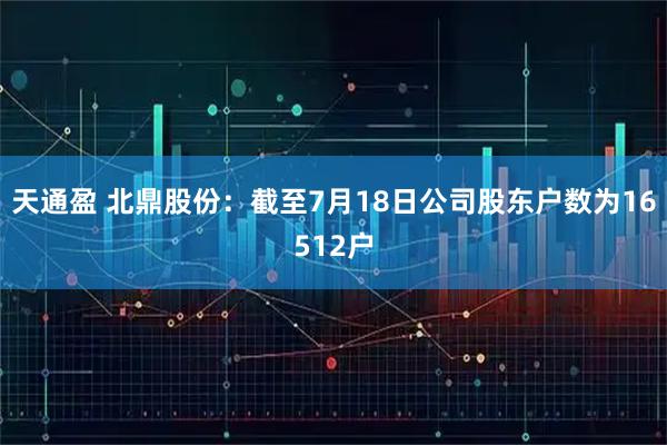 天通盈 北鼎股份：截至7月18日公司股东户数为16512户